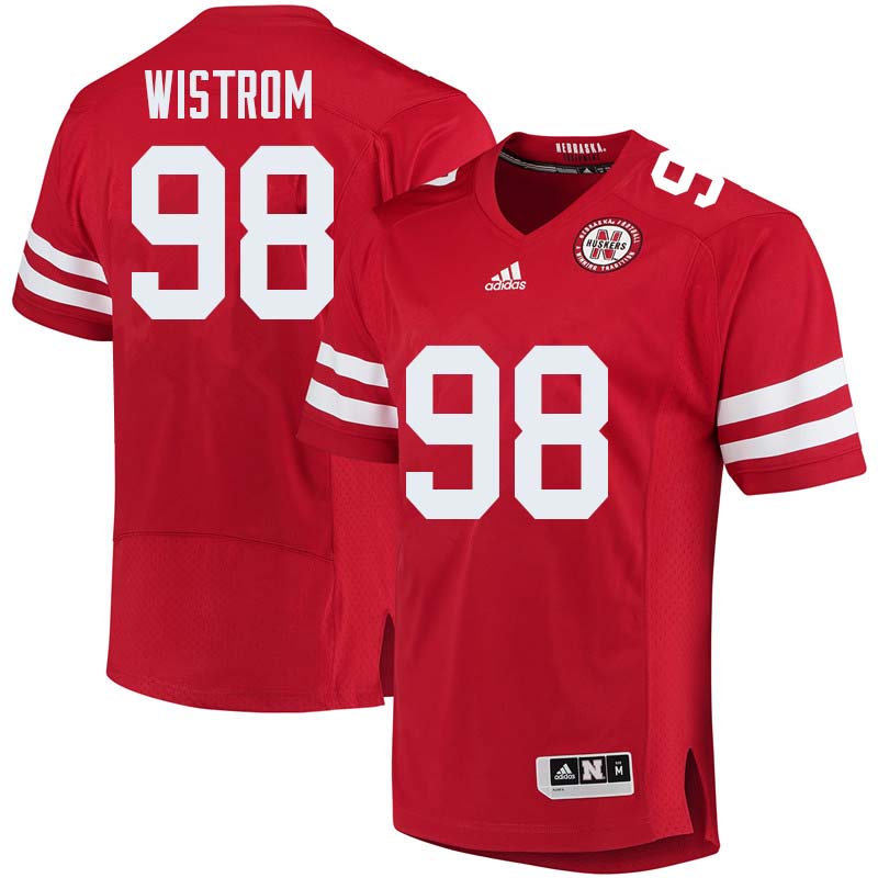 Men #98 Grant Wistrom Nebraska Cornhuskers College Football Jerseys Sale-Red